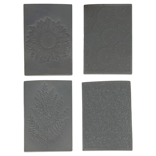 4 láminas de textura de arcilla de silicona Strade Fareast Limited tapete boho reutilizable 10cm x 15cm