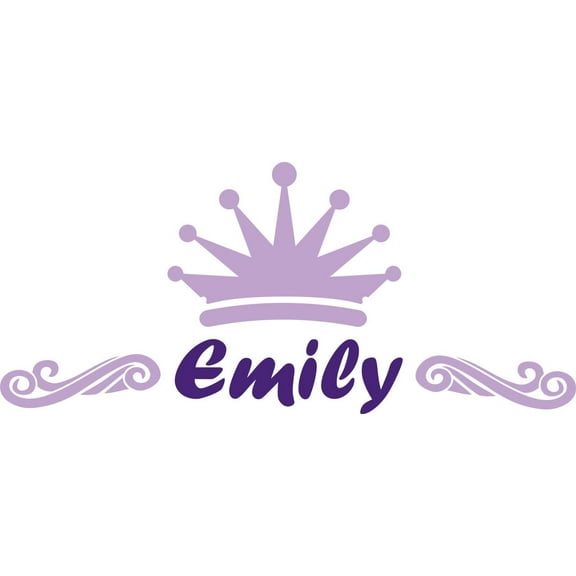 Personalized Name Vinyl Decal Sticker Custom Initial Wall Art Personalization Decor Crown Girls Bedroom Baby Nursery Room 8 Inches X 16 Inches