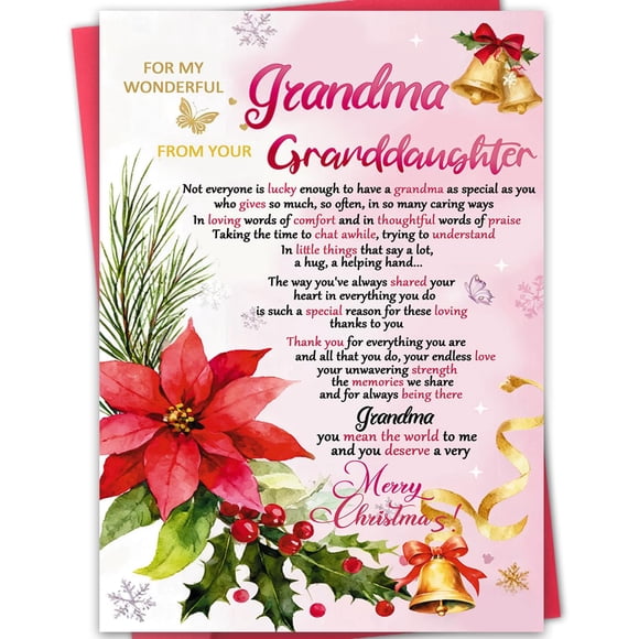 Tarjeta de Navidad ATTLVV para abuela de nieta