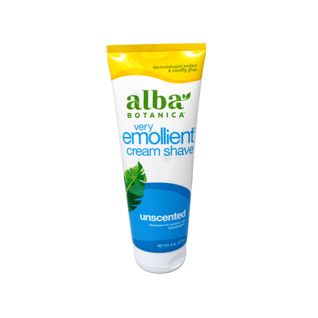 Alba Botanica Very Emollient Cream Shave, Unscented, 8 OZ