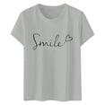 thumbnail image 4 of Womens Shirt Fashion Short Sleeve Print Soft Beach Clothes for Women,Light Gray,XL, 4 of 4