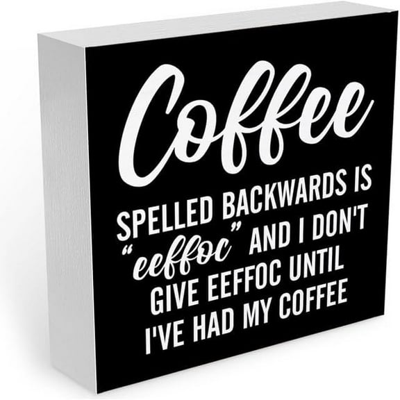 Cskhip Coffee Signs Coffee Bar Decor Coffee Wood Sign Home Kitchen Coffee Bar Coffee Shopes 5x5 inch