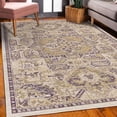 thumbnail image 3 of Vintage Decorative Rug, Weathered Look Abstract Square Details Retro Ethnic Themed Ornament, Quality Carpet for Bedroom Dorm and Living Room, 6 Sizes, Ecru Mustard and Quartz, by Ambesonne, 3 of 4