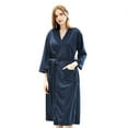 thumbnail image 5 of Yokua Unisex Waffle Knit Belted Long Robe Shower Sleepwear Nightgowns with Pockets, 5 of 20