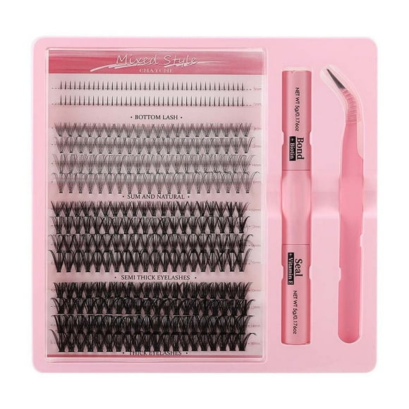 KBANNICAL Lash Extension Kit Wispy Lash Clusters Kit Washing compatible with Machine 25mm Lashes Dramatic Pads for Tinting Reusable Self Natural Eyelashes False Eyelashes Natural Individual