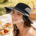 thumbnail image 6 of 3 Speed Solar Powered Fan Hat with 2 Fans, Wide Brim Sun Hat for Outdoor Fishing, Hiking Gardening, USB Solar Charging, Mother's Day Gift for Women Mom, Birthday Gift for Girlfriend, Black, 6 of 7