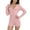 Pink, variant on Women's Sexy V Neck Short Sleeve Romper - Backless Jumpsuit, Drop Crotch - Polyester Bodysuit for Gym/Party/Casual Wear