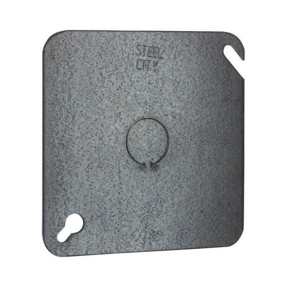 Steel City 72 C 6 Square Box Cover, Steel Flat, 4-11/16"
