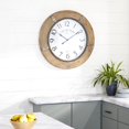 thumbnail image 1 of Deco 79 Rustic Wood Round Wall Clock, 32" x 2" x 32", Brown, 1 of 4