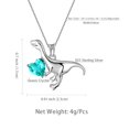 thumbnail image 5 of Juwaliy 925 Sterling Silver Dinosaur Pendant Necklace Animal Velociraptor Blue Crystal Jewelry Women Christmas Birthday Gifts for Daughter/Son/Dinosaur Lover, 5 of 7