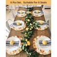 thumbnail image 4 of 13 Inch Round Placemats Set of 4, Orange Green Pumpkins Fall Non Slip Heat Insulation PP Table Mats, Thanksgiving Botanical Washable Place Mats for Kitchen Dining Party Table Decor, 4 of 7