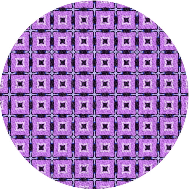Ahgly Company Machine Washable Indoor Square Transitional Violet Purple Area Rugs, 3' Square