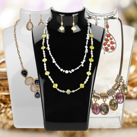 EEEkit 8inch Acrylic Jewelry Bust Necklace Display Stand, Earring Display Stands, Mannequin Jewelry Display Bust for Home Store