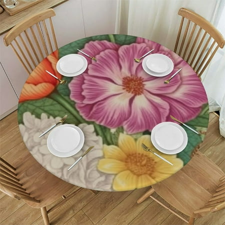 

Multicolor Round Fitted Tablecloth with Elastic Edged s Table Cloth Round Elastic Edge