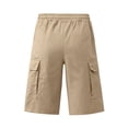 thumbnail image 6 of Casual Cargo Shorts Mens Drawstring Elastic Waist Shorts Summer Cotton Chino Work Shorts with Pockets Khaki L, 6 of 9