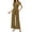 Khaki, variant on Jumpsuits for Women, Womens Casual Round Neck Short Sleeved Medium Waist Wide Leg Jumpsuit