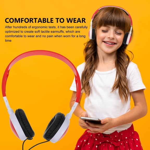 PAMINGONO 1Pc Red Foldable on Ear Headphone with Clear Stereo Sound for Music Listening