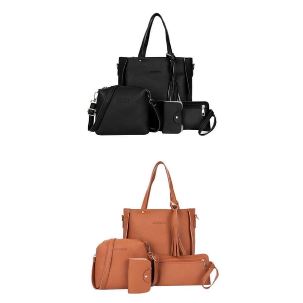 2 Paquetes de bolso de hombro de Gran Capacidad Sunnimix Estilo coreano Negro y marrón