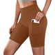 thumbnail image 2 of Jacenvly New Biker Shorts for Women Summer New Style Solid High Waisted Sports Shorts with Pocket Quick Drying Elastic Waist Biker Shorts Plus Size, 2 of 7
