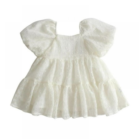 

Summer Baby Girls Short Sleeves Chiffon Princess Dress Toddler Girl Sweet Cute Skirts