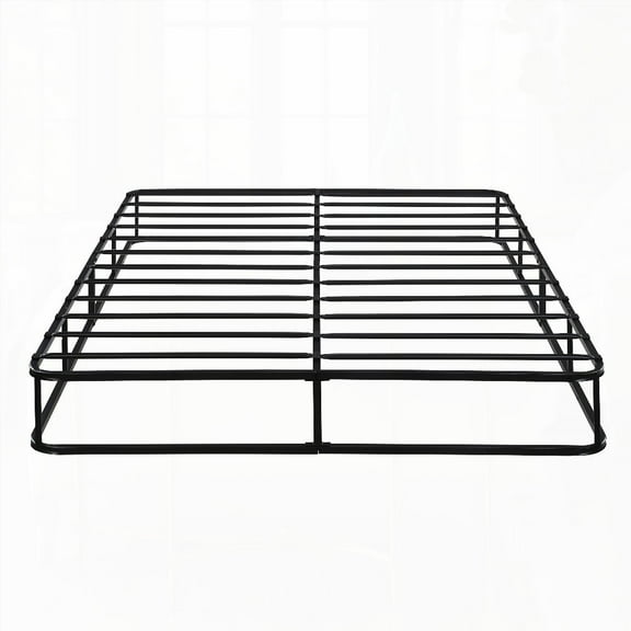 California King Mattress Foundation - Black Metal Frame with 8.5" Height & 12 Slat Support
