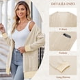 thumbnail image 3 of TEMOFON Womens Cardigan Sweaters Long Sleeve V Neck Waffle Tops Knit Lightweight Shirts for Women with Pockets Apricot XXL, 3 of 8
