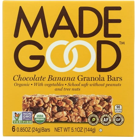 MadeGood Chocolate Banana Granola Bars 5.1 Oz (Pack of 6)