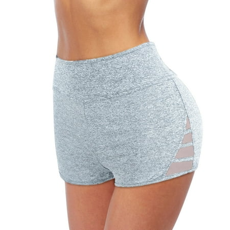 CLEARANCE! BKQCNKM Swim Shorts Womens Shorts Casual High Waist Running Non- Yoga Shorts High Waisted Shorts Women Ladies Shorts Light Grey L