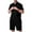 Black, variant on VBTAPA Men's 2 Piece Outfits Summer Fashion Short Sleeve Button Down Shirt and Shorts Set Textured Casual Beach Vacation Sets Black XL