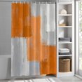 thumbnail image 6 of Orange Abstract Shower Curtain Set, Waterproof Shower Curtains for Bathroom, Grey Geometric Oil Painting Vintage Gradient Washable Fabric Bath Curtain for Bathtub Decoration with Hooks 60x72 Inches, 6 of 9