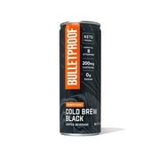 Canned Black Cold Brew Coffee, Unsweetened, 12 Pack | Essential B Vitamins | 200mg Caffeine | Bulletproof Ready-to-Drink Iced Coffee | Sugar Free, Dairy Free, Gluten Free, Non-GMO, Low Carb, Keto