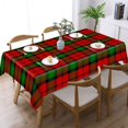 thumbnail image 3 of Tartan Rectangular Tablecloth 55"x70" with Lace Edge, Washable Durable Table Cover for Dining, Indoor Outdoor Home Restaurant Decor, 3 of 5