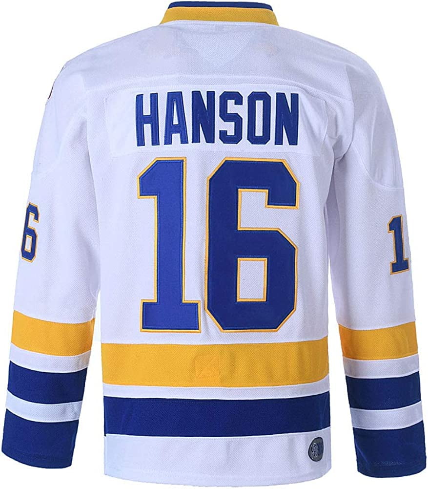  Hanson Brothers Hockey Jersey 16 Charlestown Chiefs 17 Jeff  Slap Shot 18 Movie Hockey Jersey Blue White S-3XL : Clothing, Shoes &  Jewelry