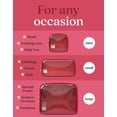 thumbnail image 3 of Set de 3 bolsas de cosméticos Embla transparentes, tamaño pequeño y grande, color rubí, 3 of 6