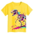 thumbnail image 4 of TTUHYWXI Neon Shirts for Boys Girls 3-14 Years, 3D Party Crew Neck Short Sleeve T-Shirts for Kids Graphic Tees (Yellow, 11-12 Years), 4 of 4