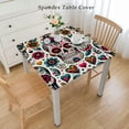 thumbnail image 2 of nygtbtfer Sugar Horror Skull and Print Tablecloth,Thanksgiving Table Cover for Party Dining Picnic Table Decor,Elastic Edge, 2 of 7