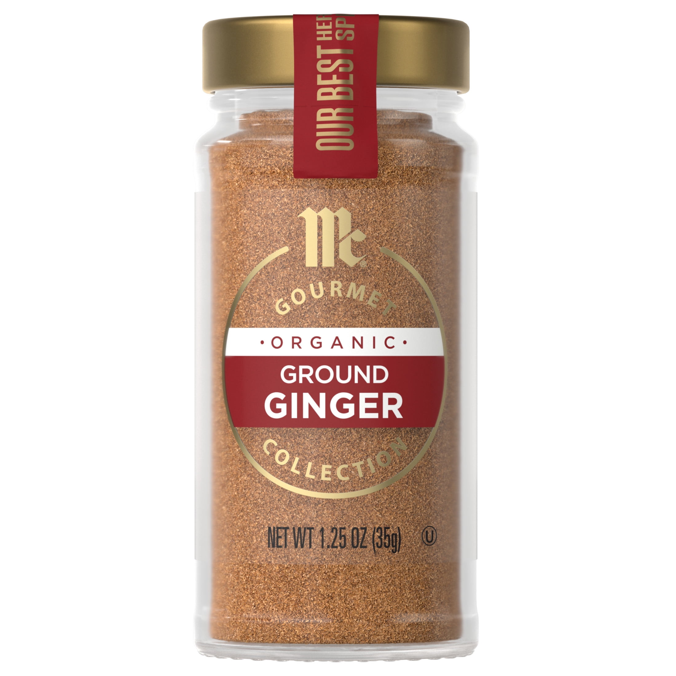 (3 pack) McCormick Gourmet Organic Ground Ginger, 1.25 oz Bottle