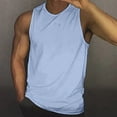 thumbnail image 2 of HCNTES Men's Belief Drop Arm Tank Top Sleeveless Muscle T Shirts Gym Workout Stringers(Light Blue,XXXL), 2 of 8