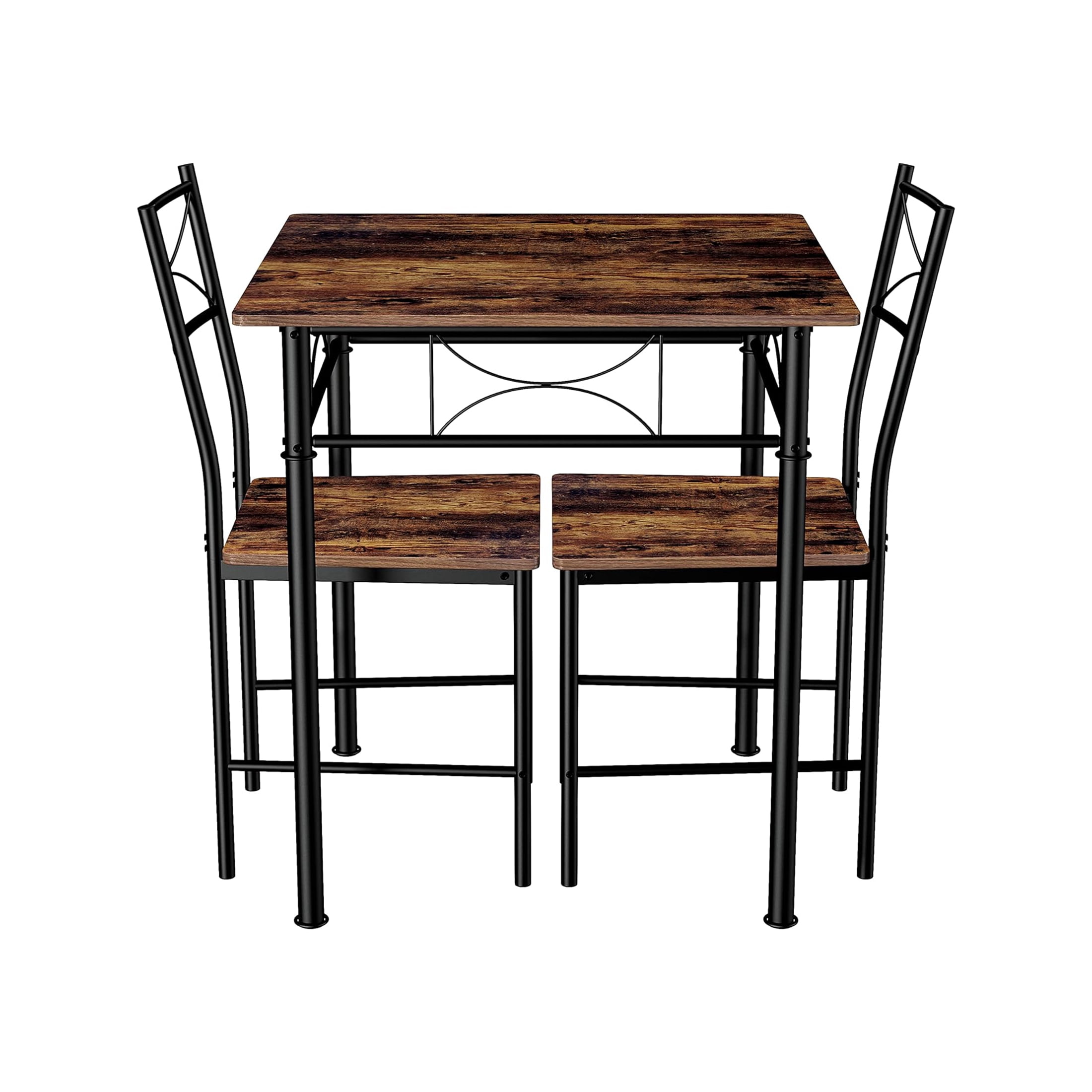 JRHRXXY Dining Set Modern Collection 3 Piece Iron Wood Dining Furniture Set