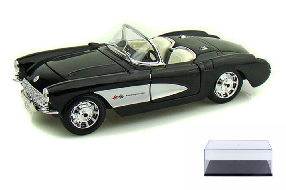 Diecast Car & Display Case Package 1957 Chevy Corvette Convertible