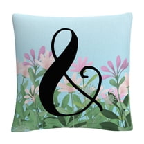 Pink Floral Garden Letter Illustration Ampersand By Abc 16 X 16 Decorative Throw Pillow