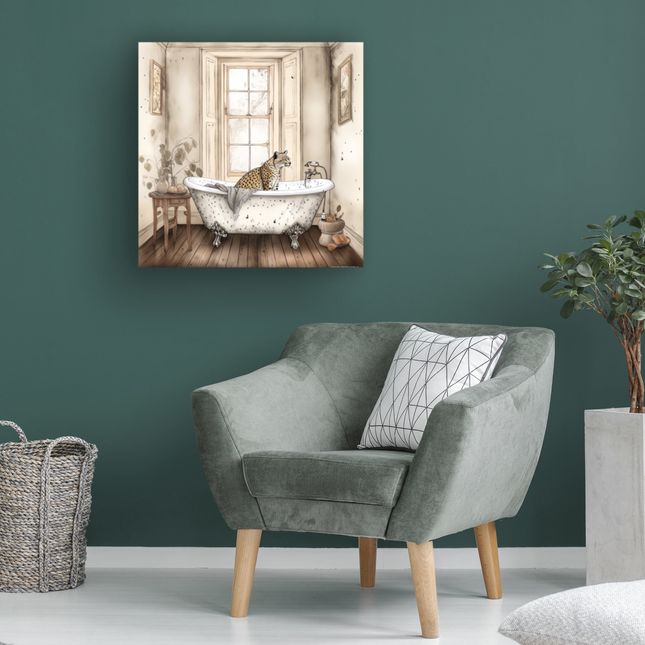 Canvas Wall Art - Sasha 'Bathtime 13' Wall Art for Living Room, Bedroom, or Office Décor by Trademark Fine Art - 18 x 18 Inches