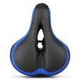 thumbnail image 1 of Generic Shock-Absorbing Mountain Bike Saddle with Reflective Strip, Spring or Anti-Shock Ball Design, Includes Installation Tools & Waterproof Cover, Black & Blue, 1 of 7