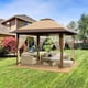 thumbnail image 4 of 13x13ft instant pop - up gazebo con mosquito netting, adjustable height, double roof design, y uv - resistant (khaki + light khaki), 4 of 8