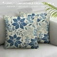 thumbnail image 3 of ARISTURING Navy Blue Beige Dahlia Pillow Covers Rustic Geometric Flower Outdoor Cream Decorative Throw Pillows Summer Floral Farmhouse Pillowcases Cushion Case Decor for Home Sofa Couch Bed, 3 of 5
