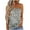 White, variant on Teissuly Women's Casual Print Sleeveless Tube Top T-Shirt Blouse Tops