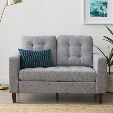 Mayview Carraway Upholstered Loveseat with Tufting, Gray
