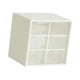 thumbnail image 1 of Mini organizador de cajones para escritorio, pequeño organizador con cajones para manualidades. Blanco, 1 of 9