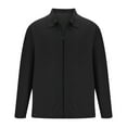 thumbnail image 3 of Atogsazn Mens Casual Cotton Jacket Lightweight Zipper Long Sleeve Jacket for Men Sport Solid Color Coat Black L, 3 of 5