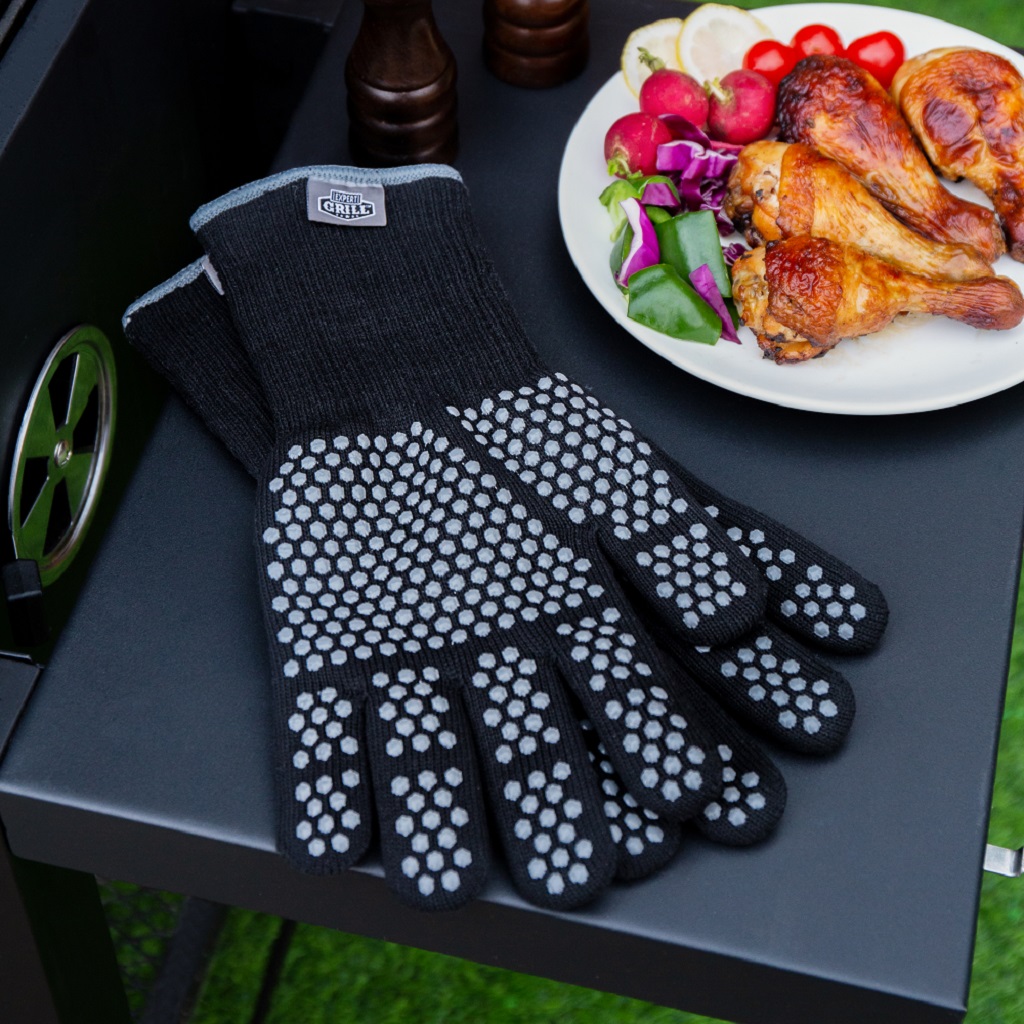 Expert Grill Silicone Dotted Heat Resistant BBQ Gloves, Black Color, One Size - image 3 of 8